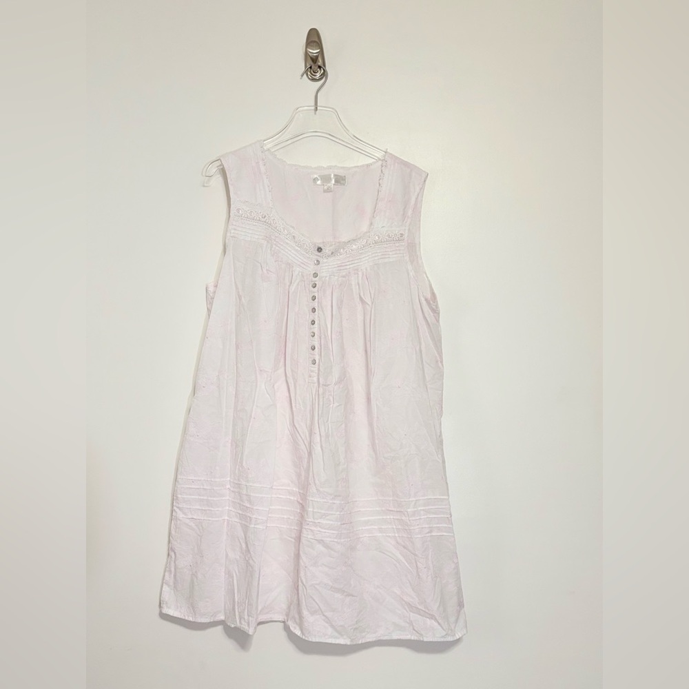 Eileen West Light Pink Sleeveless Cotton Chemise